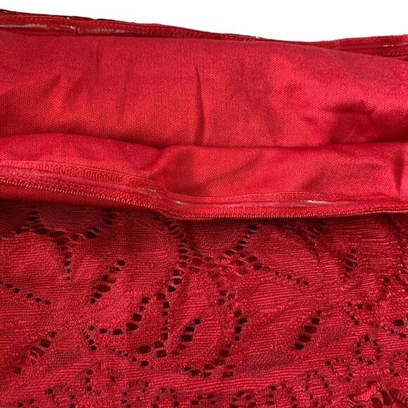 Retro Red Lace Dress with Sheer Lace Sleeves Size XL - Picture 5 of 11